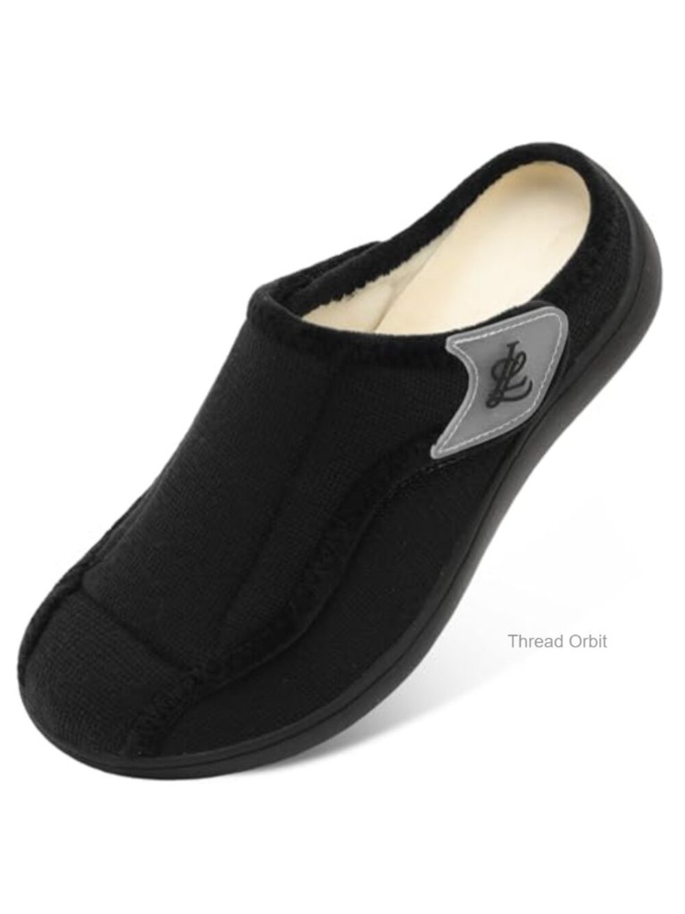 Adjustable Wide Toe Box Slippers for Men, Slip-Resistant Rubber Sole, Cushioned